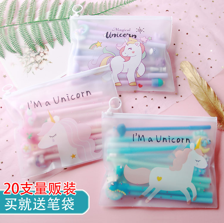 Little fairy pen gel pen Students with cute ins girl heart cartoon super cute 0 5 black Korean version personality soft cute net red reward students with small prizes Signature pen exam black pen gel pen