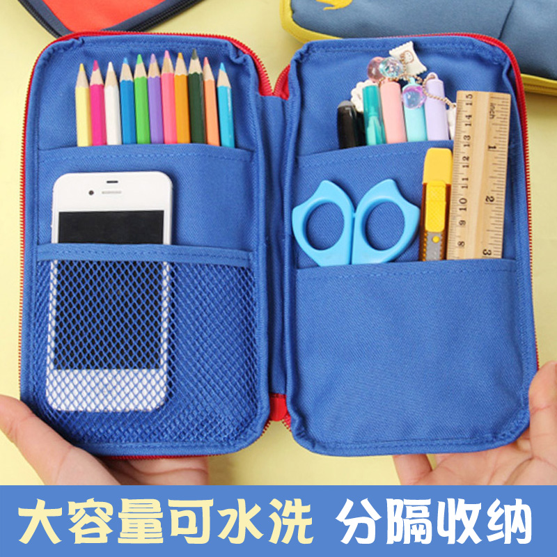 Pencil bag male large-capacity simple female Japanese small junior high school students with small fresh creative pencil bag stationery box