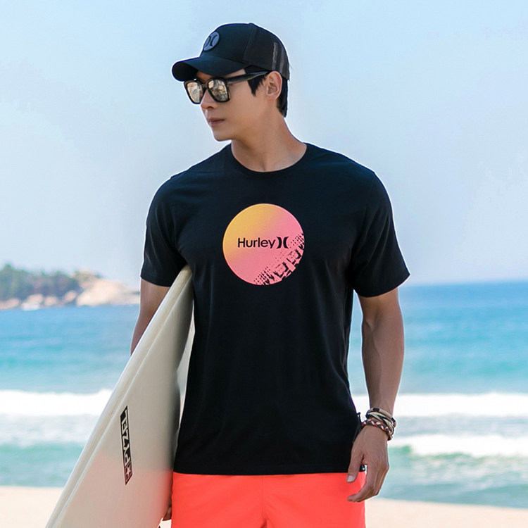 HURLEY short sleeve T-shirt Korean direct sports casual comfort male short sleeve T-shirt MST573BHL 