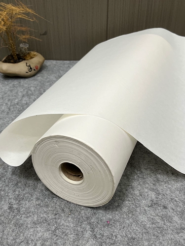 Рисовая бумага длинная свиток наполовину и полуприготовленная каллиграфия работает для бумажной китайской живописи сгущенной рисовой бумаги на 100 метров Changsheng Xuanxuan Китайская картина мелкая кисть.