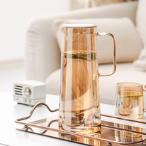 Cold water bottle cold kettle household high temperature resistant large capacity glass pot cold water cup juice jug fruit tea kettle set