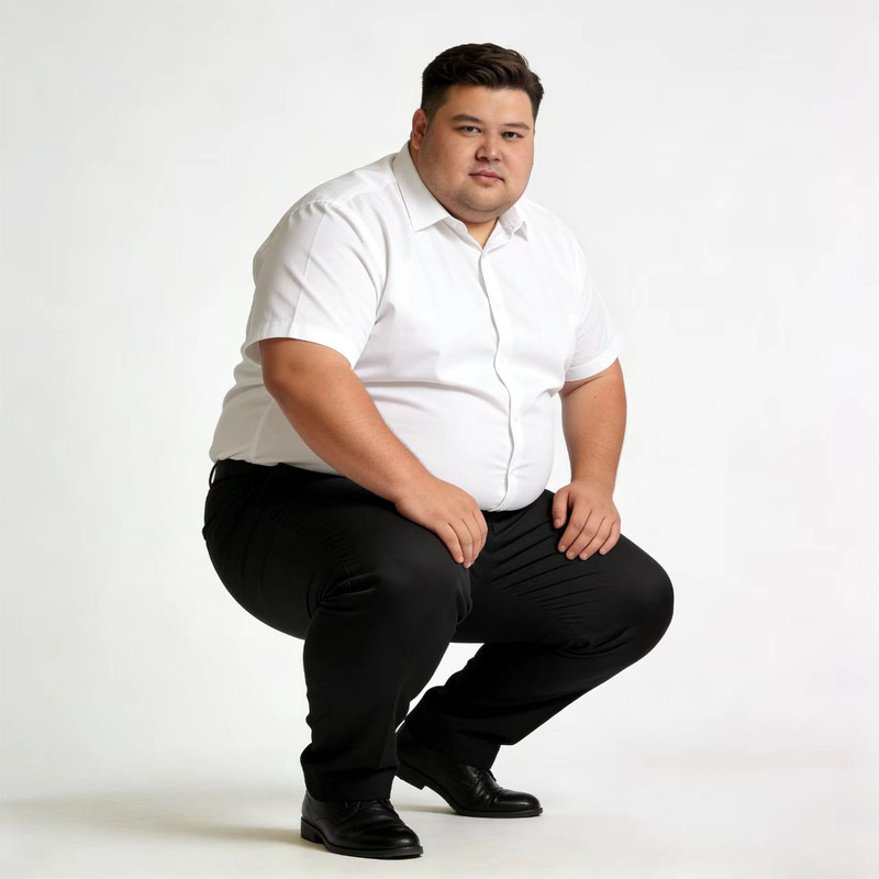 Summer Men's Business Trousers, Loose Straight-Leg, High-Waisted, Deep-Rise, Plus-Size, Ice Silk Stretch Casual Pants