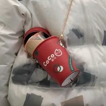 Coco can milk tea bag new love M Shi orange can be obliquely straddled bag custom bucket cylindrical milk tea bag