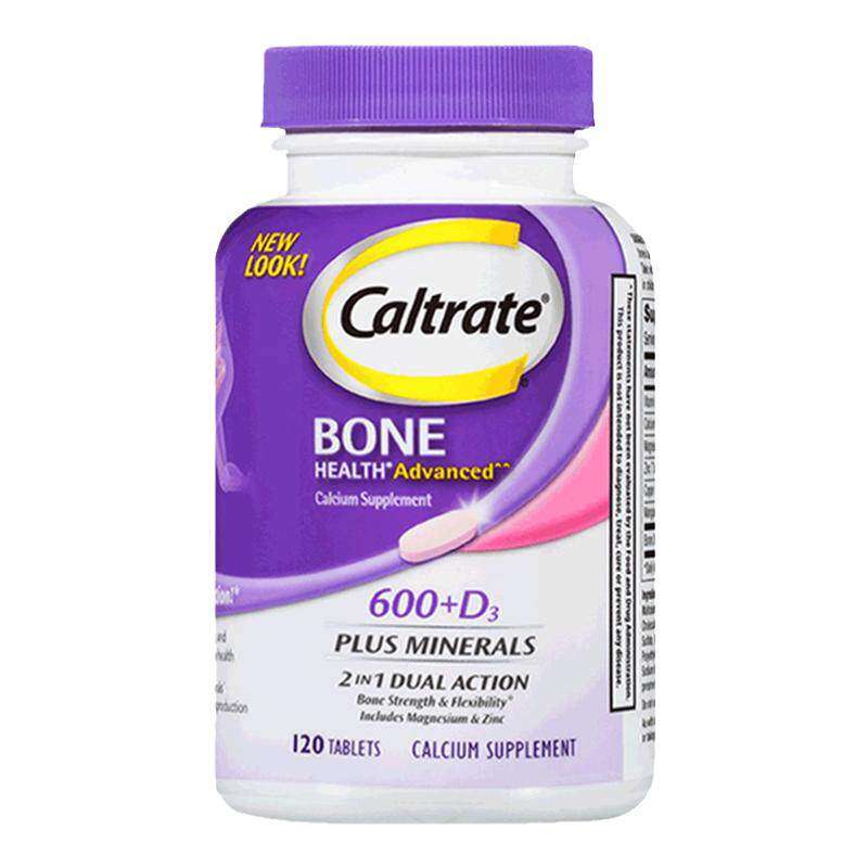 美国钙尔奇进口钙片+维生素D矿物质120粒补钙高钙中老年人片剂