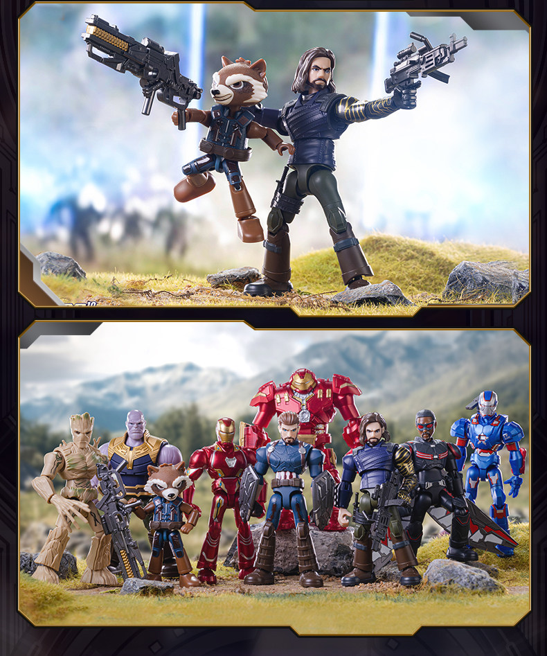 1/9 Stück BLOKEES Marvel Avengers Blind Box Spielzeug 10 cm Iron Man MK50 Spider-Man Loki Hulkbuster Actionfigur Bausteinspielzeug – Detail 27