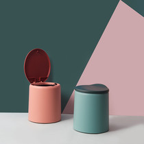 Coffee table desktop trash can Mini cute girl bedroom creative with lid small bedside desk fruit shell storage