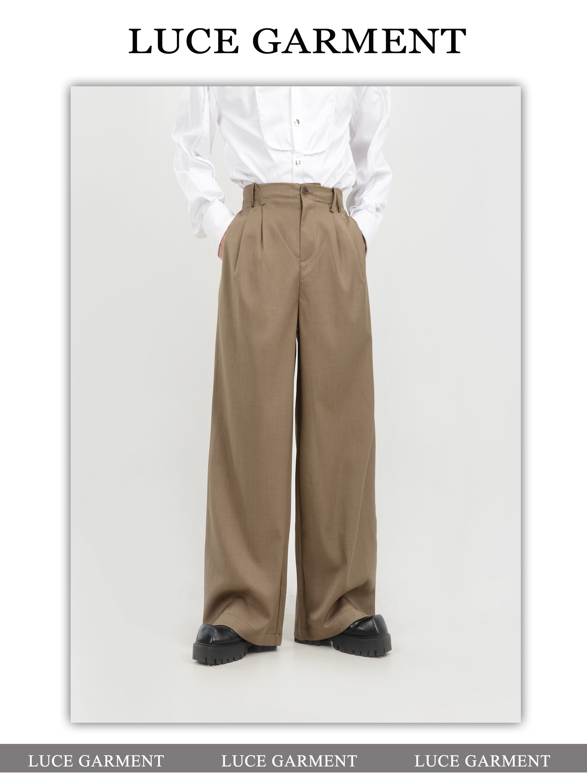 LUCE GARMENT Штаны, повседневные брюки, изысканный стиль, свободный прямой крой 
