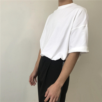 20 21 summer Korean version of ins couple T casual simple loose solid color short-sleeved T-shirt men and women