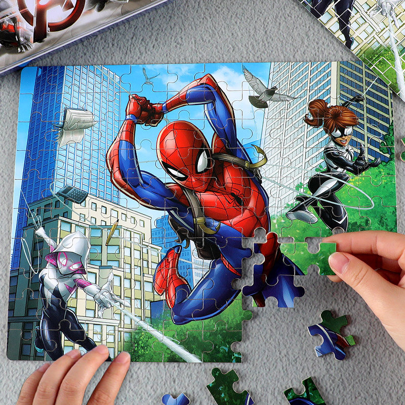 Spider Man Jigsaw Puzzle Children Puzzle Early Education Toys Boys Elementary School Kids High Difficulty Wood Assembled Plate Hand Building Blocks