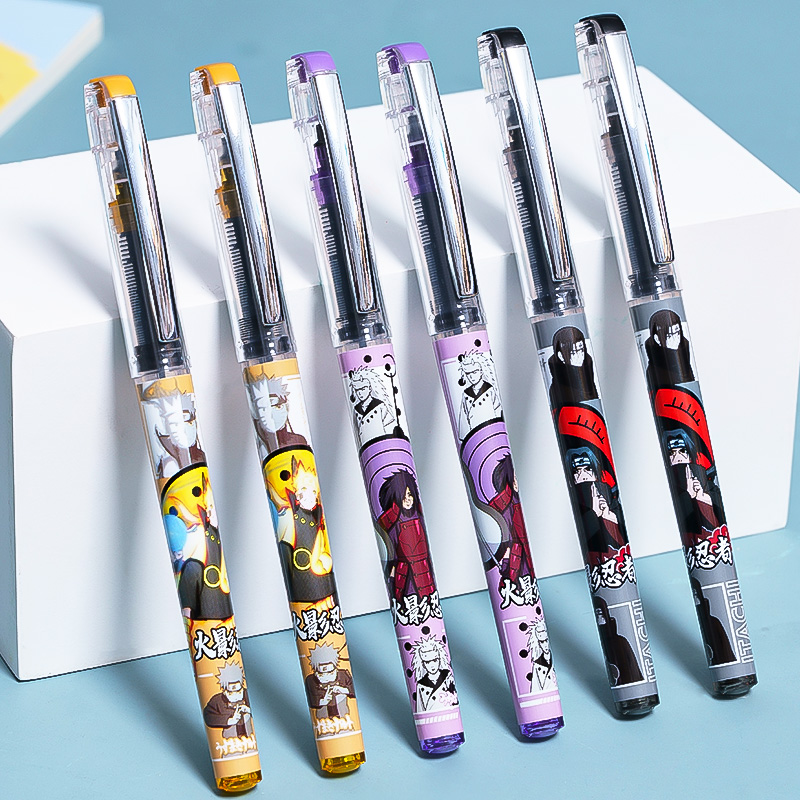 Deli NARUTO JOINT LIMITED STRAIGHT LIQUID gel PEN BANYE NARUTO WEASEL GOD 0 5MM BALL PEN STUDENT QUICK-DRYING CARBON PEN WATER-BASED PEN SIGNATURE PEN WATER PEN TEST BLACK PEN