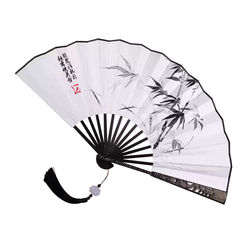 沈清秋同款中式摺扇沈蘭舟古風10吋綾絹竹骨印染扇子世福堂復古-Taobao