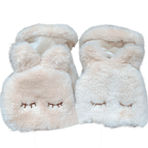 Childrens gloves Korean version for boys and girls magic thickened plush clamshell warm gloves for primary school students writing windproof baby