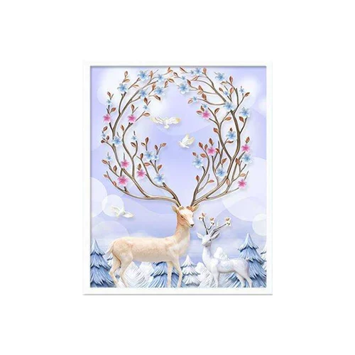 Бриллиантовая живопись 2020 Новая 5D Полная алмазная крыльца Вертикальная версия Wealth Elk 8D Crystal Hanging Asle Cross Stitch 2021 2021