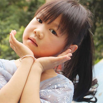  Childrens fake ponytail fashion girls curls Jade pear flower perm wool roll braids girls wig photo tour