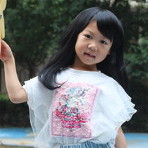  Net celebrity childrens wig Long hair straight hair Girls long straight wig Fashion Girls Catwalk wig Long hair temperament wig