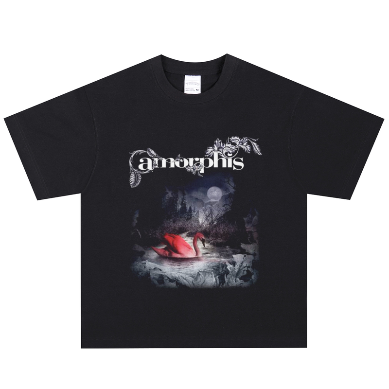 Amorphis Rock Band T-Shirt American Retro Loose Street Style Small Neckline Heavyweight Short Sleeve Vintage Long Sleeve Amorphis Rock Band T-Shirt American Retro Loose Street Style Small Neckline Heavyweight Short Sleeve Vintage Long Sleeve