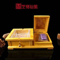 Big leaf Jinsi Nan with drawer ashtray solid wood nanmu ashtray crafts wood carving household products