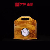Golden Silk Nanwood Small Leaf Zhen NNan Portable Containing Box Bagel Box Wood Box Craft Gift Small desk swing piece