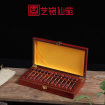 Indian Small Leaf Purple Sandalwood Abacus 13 Stalls Red Wood Count Pearl Woody Old Pearl Count Home Pendulum Solid Wood Beads Fortuneteller