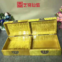 Large Leaf Gold Silk Nanmu Tea Box Monoplate Vegan Face Jewelry Containing the First Jewelry Box Solid Wood Gift Box Send Gift Jiu