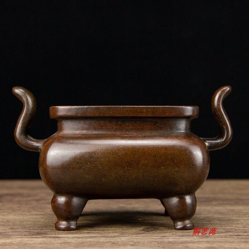 Pure copper Seiko Dynasty Crown Ears Horse Hooded Furnace Xuan Stove Xuande Stove Burning Incense Stove Sandalwood Stove Insert Incense Stove Dedicated To Ancestors' Pendulum Pieces