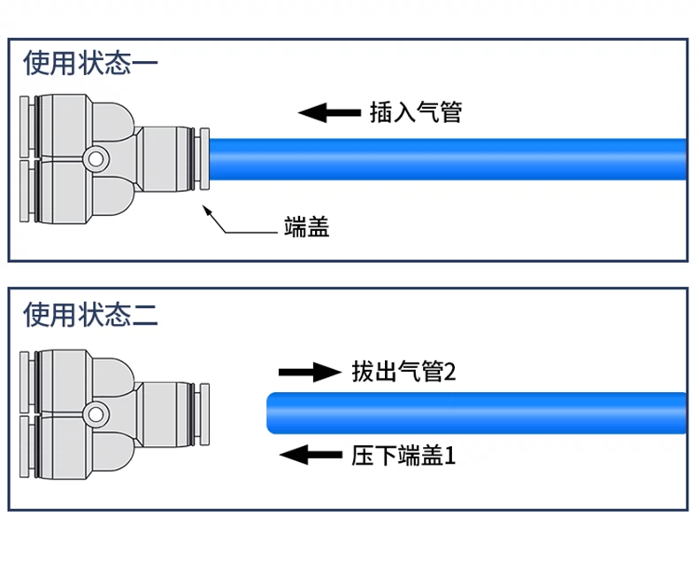 ống nối khí Khí Nén Phụ Kiện Khí Quản Ống Adapter Giảm Chữ Y Tee Cắm Nhanh Đầu Nối Thẳng PW4/6/8/10/12 đầu nối dây hơi khí nén ống nối khí