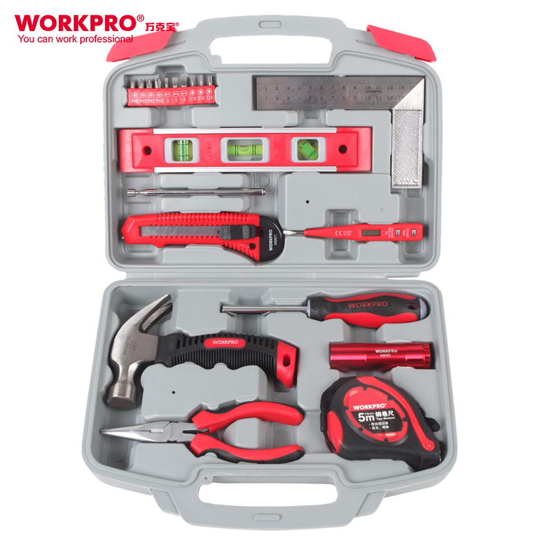 W1120 Home inspector inspection household toolbox set Manual hardware maintenance empty drum hammer