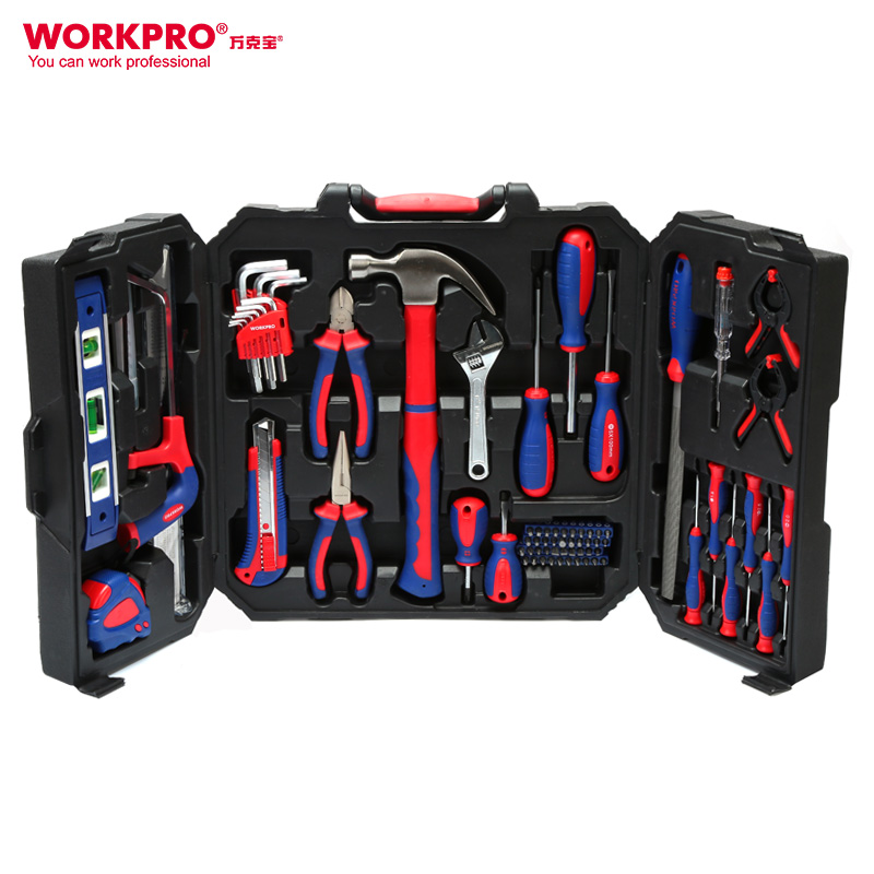 Wankbao 77 hardware toolbox set household multi - function wood electrician maintenance two - layer combination suit