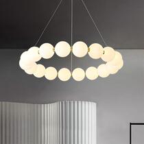 Cream style round living room chandelier bedroom dining room lamp Xiaohongshu designer creative main light Guangdong Zhongshan lighting fixtures