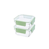 (Self-operated) Glasslock heat-resistant glass crisper rectangular microwave oven sealed lunch box refrigerator