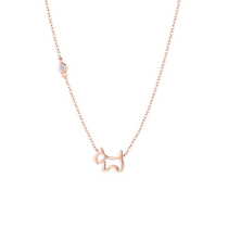(Self-operated) AGATHA Zhenwo Hollow Series New Fashion Diamond Puppy Necklace Clavicle Chain