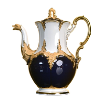 (Self-operated) German MEISSEN Meissen porcelain B-Form series royal blue painted gold teapot