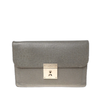 (Self-operated) Second-hand 95 new LV Louis Vuitton gray leather mens clutch bag