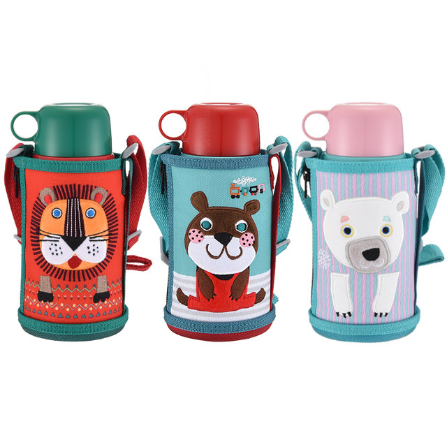 Japanese Tiger brand children's double-lid thermos cup portable bag 600ml direct drinking cup dual-use