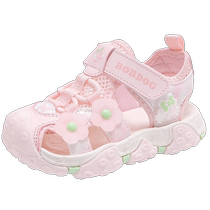 (Self-operated) Babu Dou Childrens Shoes Girls Sandals 2024 Soft Bottom Baotou Princess Shoes Casual Childrens Beach Shoes