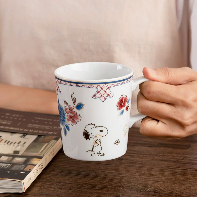 [Snoopy史努比杯子日本进口陶瓷马克杯日式办公室家用咖啡水杯卡通]