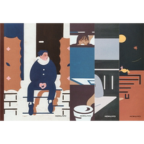 (Self-operated) KOKUYO wireless glue-bound notebook notepad can be used as an exercise book as a diary Japanese illustrator series English leisure series 4-pack WCN-DN