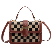 (Self-operated) JANE KLAIN new retro fashion plaid fashion trend portable foreign style single shoulder crossbody bag