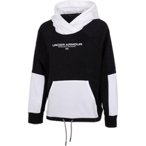 (Self-operated) UA Under Armor hooded sweatshirt womens new casual plus velvet black and white contrast top 1369851