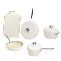 (self-employed) Wenlun Mountain cobblestone suit non-stick pan frying pan frying pan soup pot milk pan cutting board electromagnetic oven gas