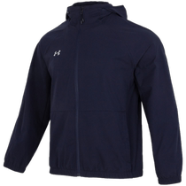 (Self-operated) Under Armor UA mens and womens new dark blue fashionable hooded sports woven jacket jacket 24500401