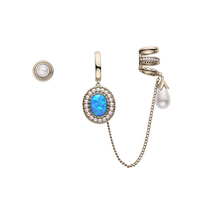 (Self-operated) VITARING retro asymmetrical ear bone clip earrings for women multi-purpose earrings original personalized earrings
