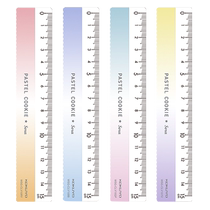 (Self-operated) Kokuyo kokuyo light color cookie clear sky ruler wavy pattern primary school students use rulers to measure and draw mathematical scales new 15 cm multi-functional thickened drawing measuring ruler