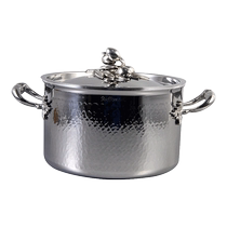 (Self-operated) Italian imported RUFFONI OpusP olive picking double handle handmade stainless steel soup pot 20cm