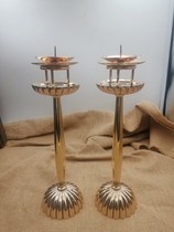 Shingon sect Tangmi Dongmi large altar lamp chrysanthemum altar lamp size 29cm single weight about 1050g Buddhist altar offering