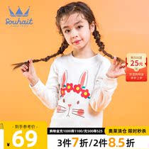 Children 2021 autumn children Children Baby cartoon print round neck sleeve long sleeve girl T-shirt sweater