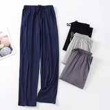 Хлопковые летние тонкие штаны для отдыха, свободный прямой крой, для среднего возраста