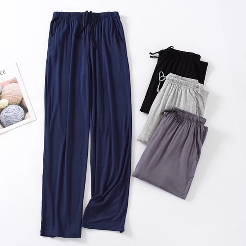 Хлопковые летние тонкие штаны для отдыха, свободный прямой крой, для среднего возраста