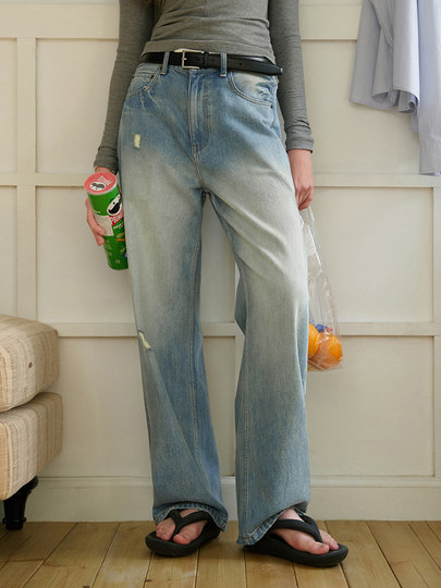 714street复古莱赛尔天丝垂感牛仔裤男2025秋季宽松直筒休闲长裤