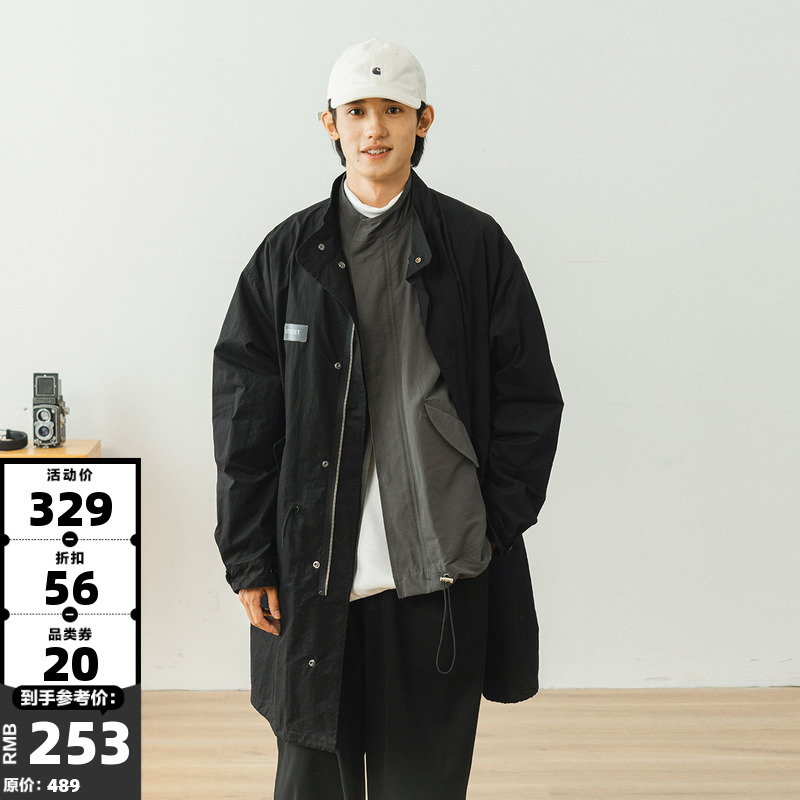 714street Japanese Department M51 Wind coat jacket male mid-length spring design sensation Advanced tooling jacket jacket man-Taobao